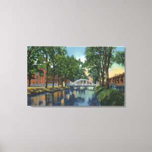 Toile Vue des moulins le long du canal
