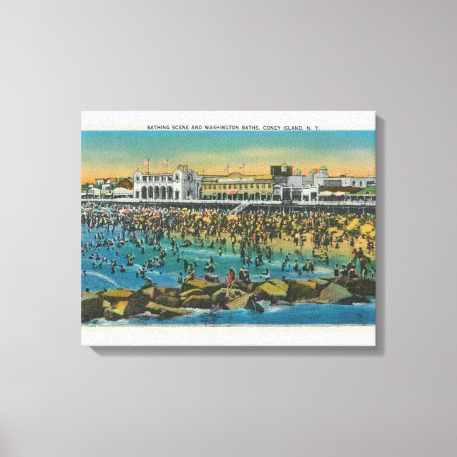 Toile Vue des nageurs aux bains de Washington (Recto)