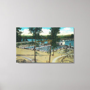 Toile Vue des piscines de plage de Jantzen
