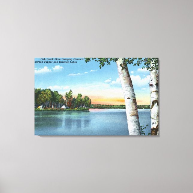 Toile Vue des terrains de camping de Fish Creek State (Recto)
