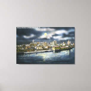 Toile Vue d'horizon d'Albany la nuit
