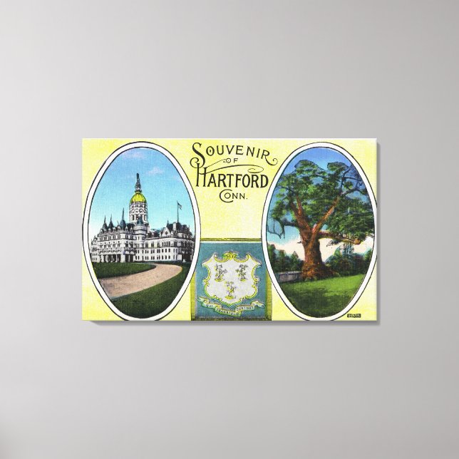 Toile Vue du bloc Capitol et de l'arbre de chêne (Recto)