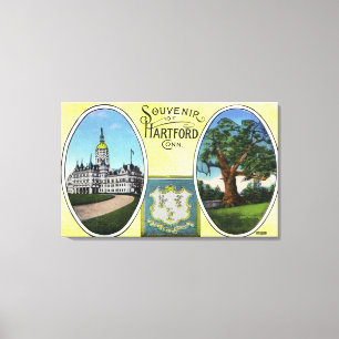 Toile Vue du bloc Capitol et de l'arbre de chêne