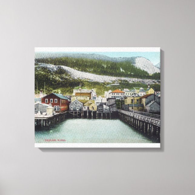 Toile Vue du front de mer et de la villeDouglass, AK (Recto)
