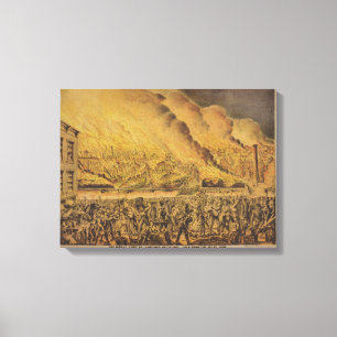 Toile Vue du grand feu de Chicago