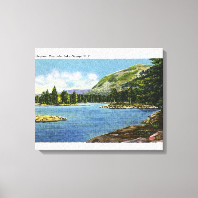 Toile Vue du lac sur la montagne Elephant (Recto)
