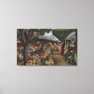 Toile Vue du marché de l'agriculteur original