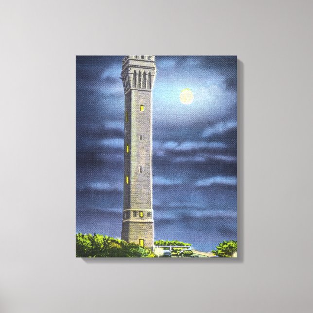 Toile Vue du Mémorial du pèlerin à la nuit (Recto)