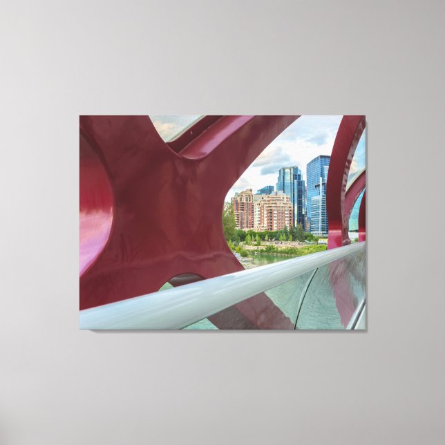 Toile Vue du Peace Bridge sur la skyline de Calgary (Recto)