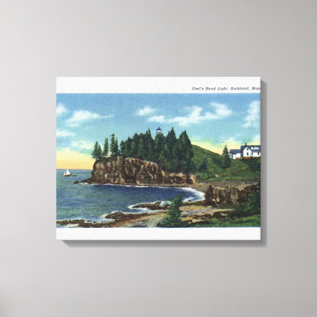 Toile Vue du phare de Owl's Head (Recto)