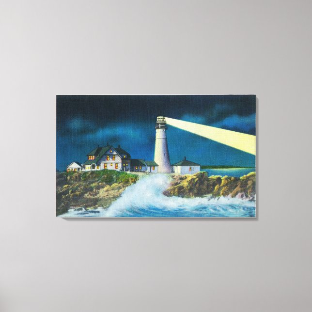 Toile Vue du phare de Portland Head sur Casco Bay (Recto)