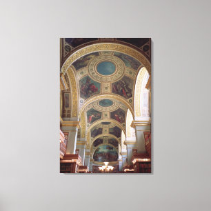 Toile Vue du plafond coffered de bibliothèque avec s