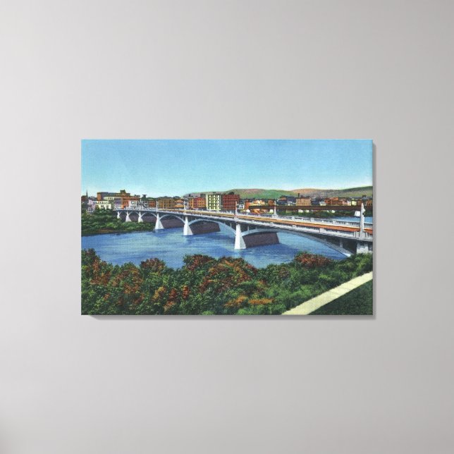 Toile Vue du pont de la rue principale (Recto)
