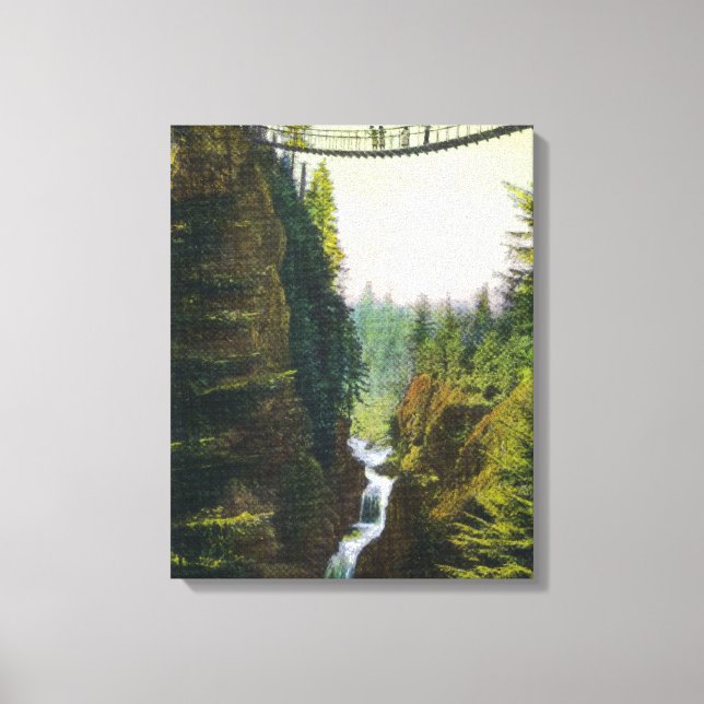 Toile Vue du pont de suspension de Lynn Canyon (Recto)