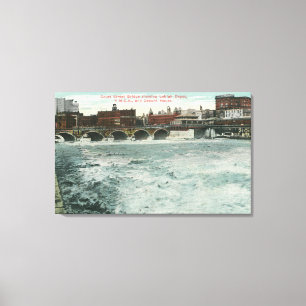 Toile Vue du pont en rue de cour montrant Lehigh