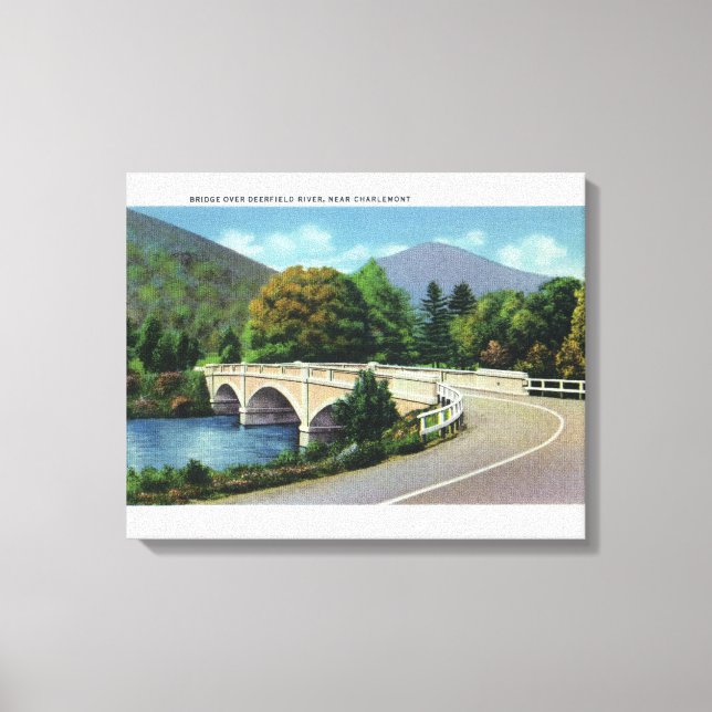 Toile Vue du pont sur la rivière Deerfield (Recto)