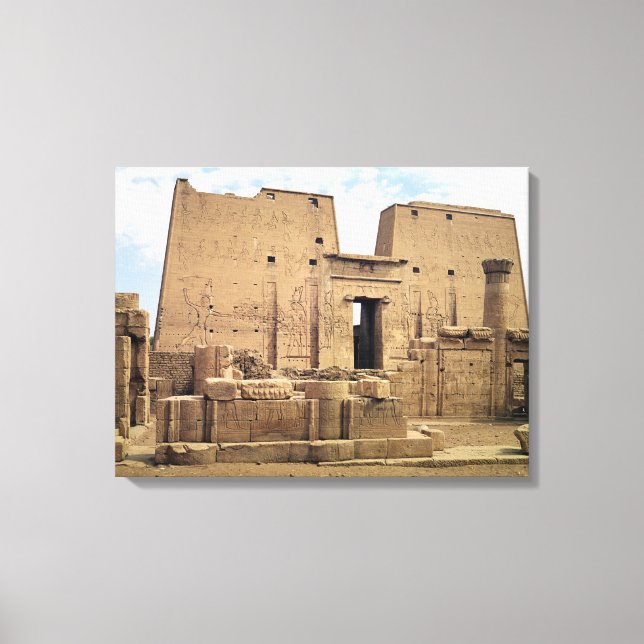 Toile Vue du premier pylône du Temple de Horus (Recto)