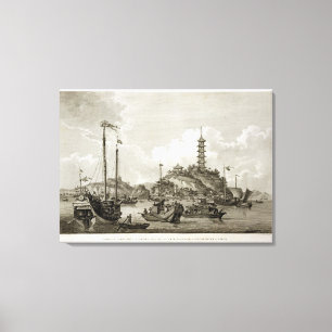 Toile Vue du Tchin Shan, ou île d'or, dans le Y