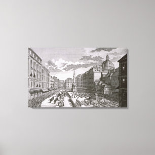 Toile Vue d'un cortège dans le Graben