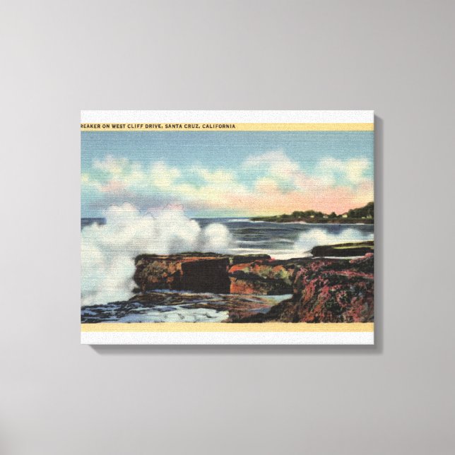 Toile Vue d'un disjoncteur sur West Cliff Drive (Recto)