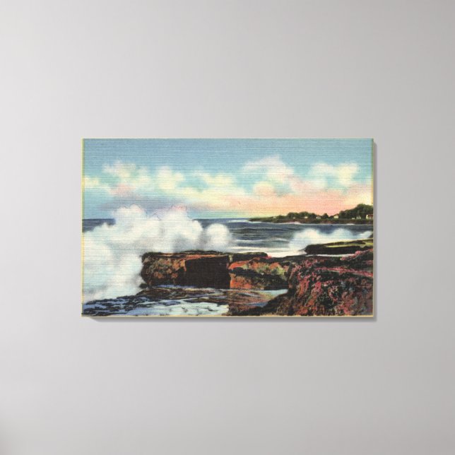 Toile Vue d'un disjoncteur sur West Cliff Drive (Recto)