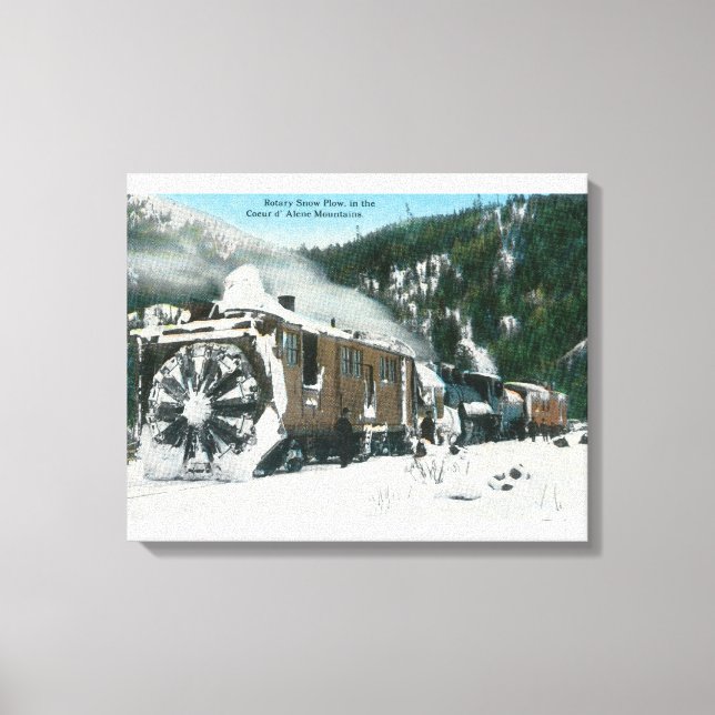 Toile Vue d'un souffle de neige du Rotary dans les monta (Recto)