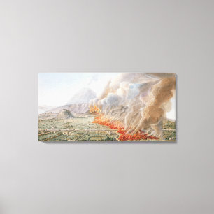 Toile Vue d'une éruption du mont Vésuve qui a commenc