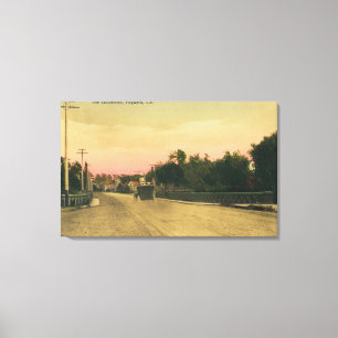 Toile Vue d'une Ford Model-T sur le boulevard