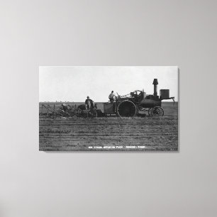 Toile Vue d'une grande charrue de vapeur