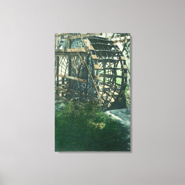 Toile Vue d'une roue d'eauRedding, CA (Recto)