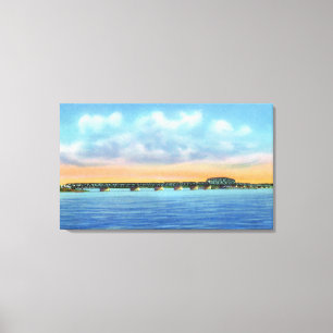 Toile Vue éloignée de lac du nouveau pont