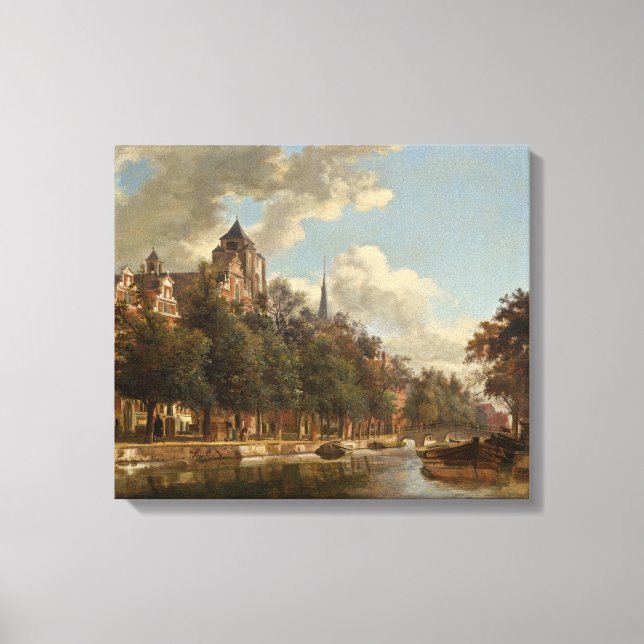 Toile Vue en bas d'un canal néerlandais (Recto)