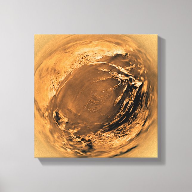 Toile Vue en oeil de poisson de la surface de Titan (Recto)