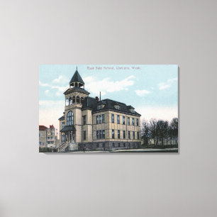 Toile Vue extérieure de bâtiment d'école de côté est