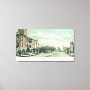 Toile Vue extérieure de bibliothèque publique sur Sant