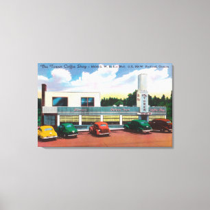 Toile Vue extérieure de la tour Coffee Shop