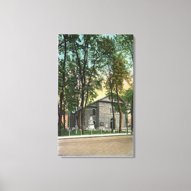 Toile Vue extérieure de l'église protestante néerlandais (Recto)