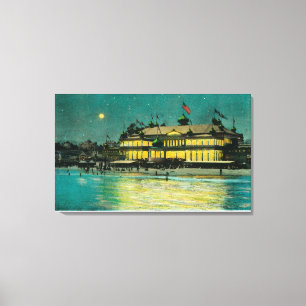 Toile Vue extérieure de nuit du casino de Neptune et