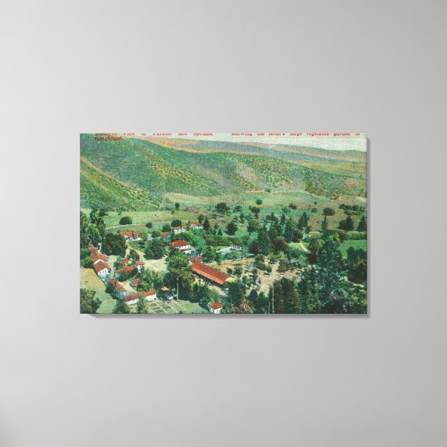 Toile Vue extérieure des sources thermales et jardins de (Recto)