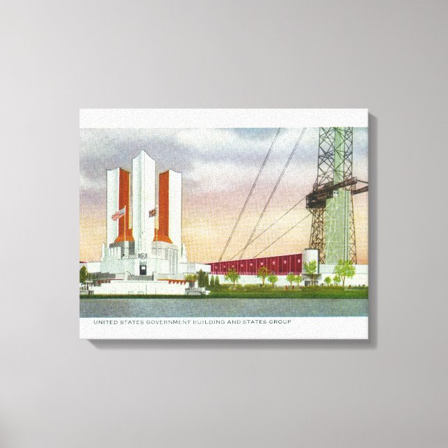 Toile Vue extérieure du bâtiment du gouvernement américa (Recto)