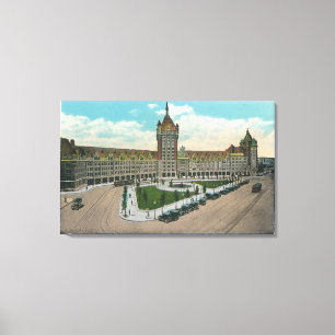 Toile Vue extérieure du D et le H et le journal