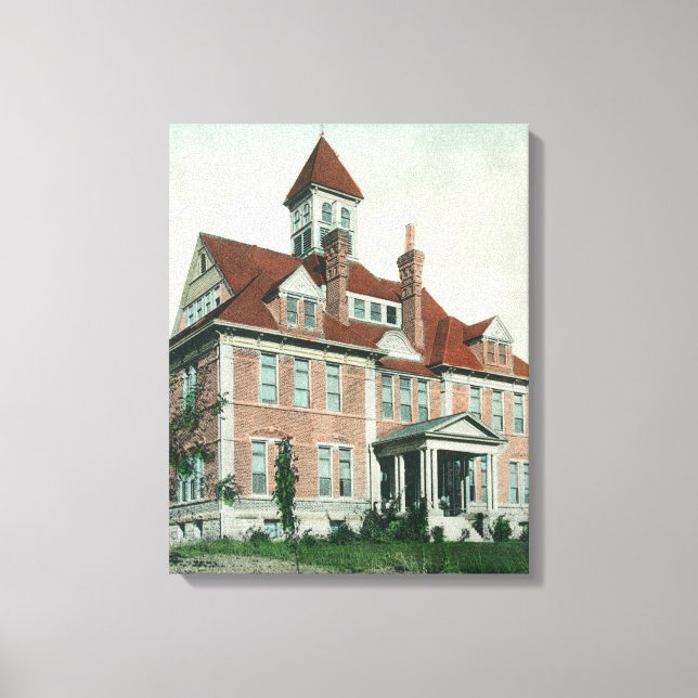 Toile Vue extérieure du lycée Yreka, CA (Recto)
