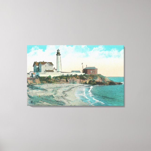 Toile Vue extérieure du phare de Pigeon Point (Recto)