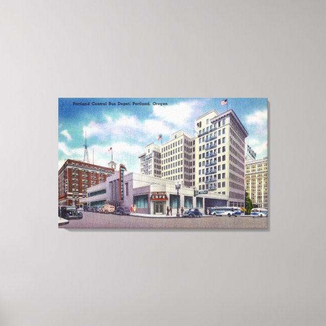 Toile Vue extérieure du Portland Central Bus (Recto)