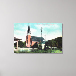 Toile Vue extérieure d'une église catholique
