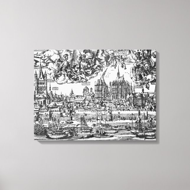 Toile Vue générale de Cologne, 1531 (gravure) (p/p pho (Recto)