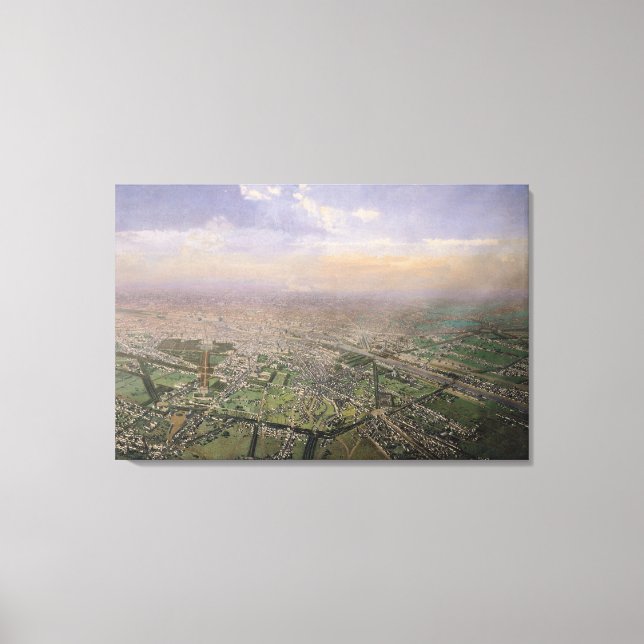 Toile Vue générale de Paris depuis une montgolfière (Recto)