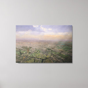Toile Vue générale de Paris d'une montgolfière