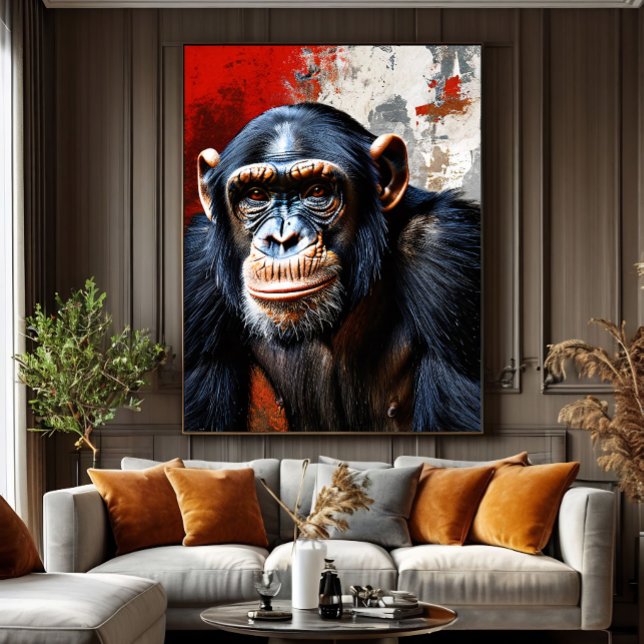Toile Vue intense du Chimpanzé (Créateur téléchargé)
