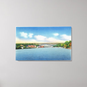 Toile Vue kennebec de rivière du pont de péage d'Augusta